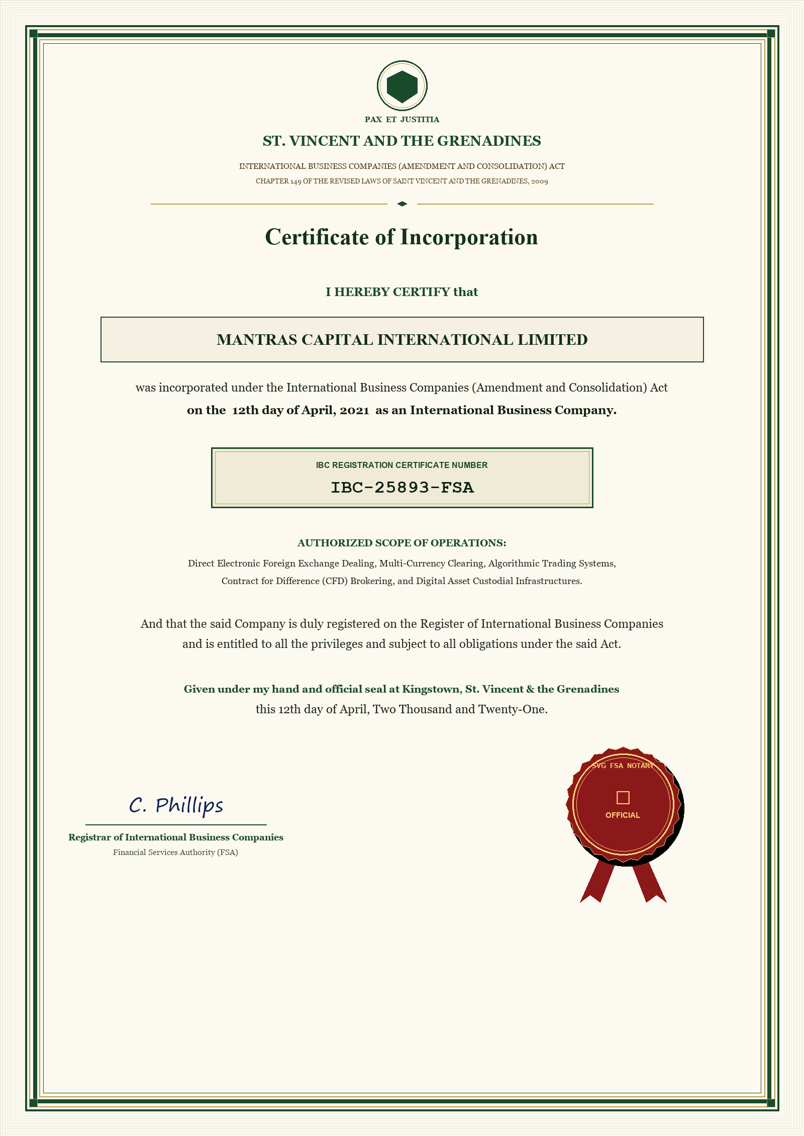 International Brokerage & Clearing License